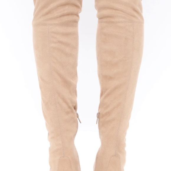 Faux Suede Tan Over the Knee Boot size 9 - Picture 2 of 5